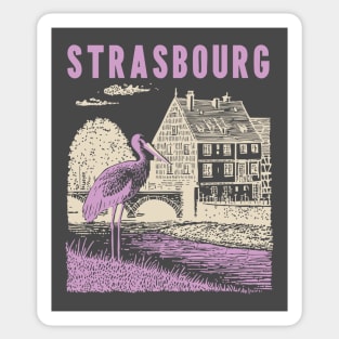 Strasbourg France Vintage Fairytale Travel Art Sticker